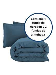 Juego de Funda Duvet para Edredon Matrimonial - Azul - Ver 2