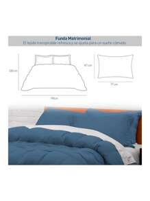 Juego de Funda Duvet para Edredon Matrimonial - Azul - Ver 4