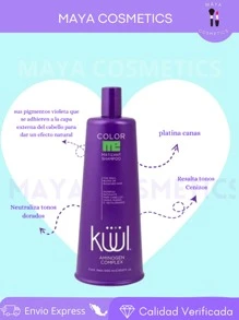 Shampoo 1 litro Matizador Kuul Para Canas, Cabellos  rubios o decolorados Shampoo Matizador De Canas Profesional 1 Litro - azul real - Ver 4