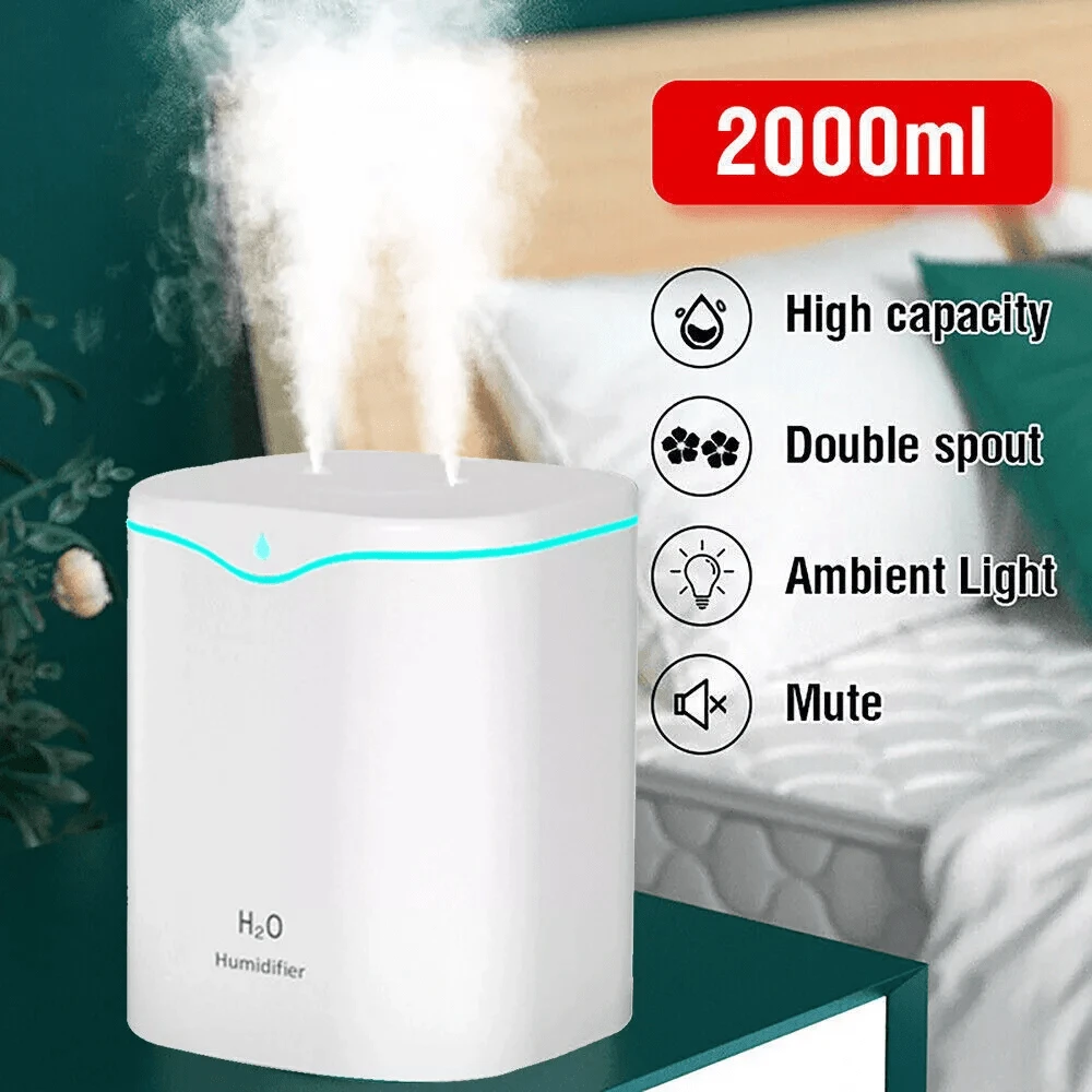 2L Essential Oil Aroma Diffuser Aromatherapy Ultrasonic Humidifier Air Purifier - White - View 1