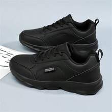 Women's Lightweight Soft Sole Flat Running Shoes, Casual Sneakers - Black - View 6