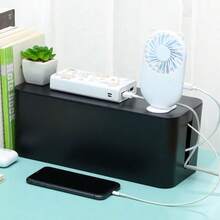 1pc Ổ cắm máy tính Cáp nguồn Cáp hộp tổ chức cáp Hộp tổ chức Bảng tổ chức Hộp cáp Hộp thu Bộ định tuyến - màu đen - Xem 1
