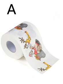 1 Cuộn giấy vệ sinh chủ đề lễ hội Giáng sinh in giấy vệ sinh bột gỗ quà tặng lễ hội cuộn ông già Noel tuần lộc đồ dùng trang trí, nhà bếp, phòng tắm, nhà, đồ dùng gia đình - Nhiều màu - Xem 2