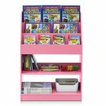 Lova Magazine & Multi-Level Bookshelf With Ample Storage, Modern Space-Saving Design, Bookshelves For Educational Space, Efficient Storage Solution, Room Organizer, Pink/Light Blue - Pink - View 8