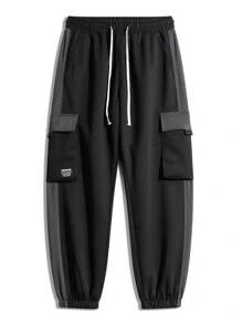 Plus Size Men Cargo Pants,Loose Casual Trousers,Baggy Sports Pants,Big & Tall, Fall