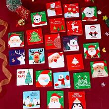 12/16/24 pezzi di biglietti d'auguri casuale di Natale, mini cartoline di auguri natalizie con Babbo Natale in rilievo, incluse le buste, Natale