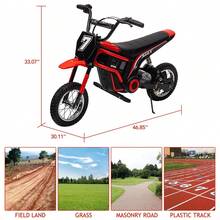 Electric Dirt Bike, 350W Electric Motorcycle-Up To 14.29MPH, 2-Speed Modes Motorcycle For Kids Ages 3-10, Max Weight 135 Lbs - Đỏ - Xem 8