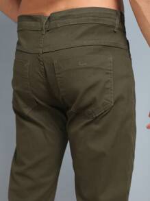 Estone Men's Skinny Jeans With Elastane - 軍綠色 - 查看 6