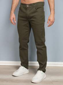 Estone Men's Skinny Jeans With Elastane - 軍綠色 - 查看 1