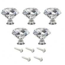 12个水晶玻璃橱柜拉手，适用于衣柜门、抽屉柜、鞋柜、厨房橱柜及其他家具，单孔1.18英寸，小型锌合金把手，家具配件 - 彩色 - 查看 14