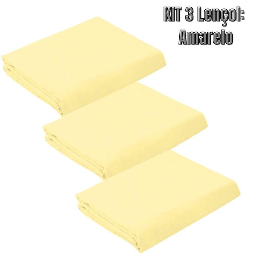 Kit With 3 Sheets For Mini Crib With 200 Thread Count Percale Elastic - 黃色 - 查看 1