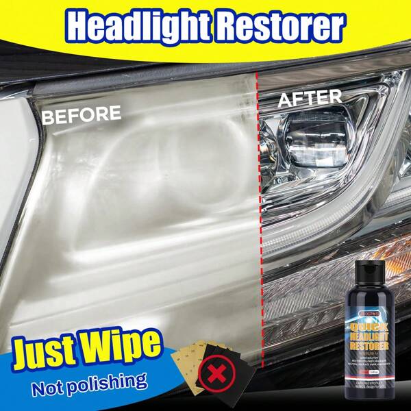 Headlight Scratch Repair Liquid, Easy No-Drill Restoration, Headlight Shell Discoloration Repair, Polishing Wax For Brightness Enhancement, LHB 16