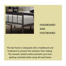 Industrial Style Metal Platform Bed Frame,14 Inch Black Bed Frame,Storage Space Under Bed Frames, Heavy Duty Steel Slat Support, No Box Spring Needed, Easy Assembly - Black - View 7