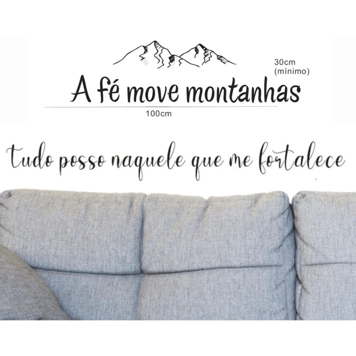 Decorative Sticker Kit Faith Moves Mountains + I Can Do All Things Philippians 4.13 - 黑色 - 查看 1