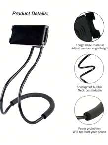 1 件多功能挂脖式手机和平板电脑支架，适用于办公桌、汽车的创意颈挂式手机支架，多功能通用颈挂式支架，兼容 、Android 手机，生日、家人、朋友的礼物，360 度旋转，床上颈挂式支架，手机支架 - 多色 - 查看 5