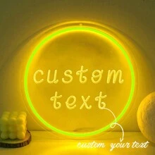Custom Round Neon Sign, Room Decor, Wedding Decor, Commercial Signage, USB LED Neon Light, Personalized Birthday Gift. - Singel Color - View 3