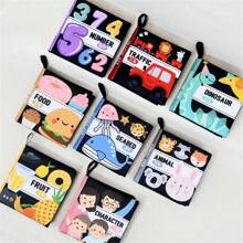 1 本柔软婴儿书，高对比度黑白书，无毒面料触感皱褶布书，适合婴幼儿、女婴和男婴的早期教育刺激玩具 - 彩色 - 查看 19