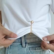 3pcs/Set Adjustable Magnetic Waist Clips, Versatile T-Shirt Hem Clips, Perfect Fit Metallic Snap Buttons, Available In White/Gold/Black School