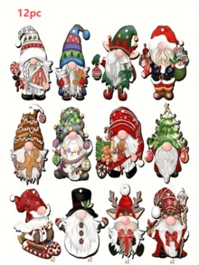Bộ trang trí Gnome Giáng sinh kỳ quái 12/24 chiếc - Đồ trang trí cây thông bằng gỗ thủ công có móc treo cho gia đình, tiệc Giáng sinh, điểm nhấn ngày lễ (Bao bì ngẫu nhiên), Halloween, đồ trang trí Halloween - Nhiều màu - Xem 4