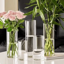 1pc Acrylic Vase, High-End Glass Hydroponic Plant Container For Living Room Flower Arrangement, Large Size, Anti-Fall Home Decor Room Decor Flower Vase Glass Vase