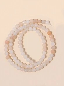 天然粉瑪瑙圓形珠子散珠，適用於珠寶製作，適合DIY手鍊項鍊，有4mm、6mm、8mm、10mm可選 - 粉色 - 查看 8