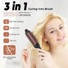 UKLISS Multi-Function Roller Brush Hot Air Brush Inward Curling Volumizing Straightening & Curling 2-In-1 Hair Styler - UK Plug(220-240V) - View 3