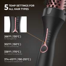 UKLISS Multi-Function Roller Brush Hot Air Brush Inward Curling Volumizing Straightening & Curling 2-In-1 Hair Styler - UK Plug(220-240V) - View 8