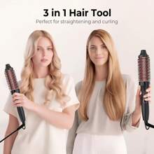 UKLISS Multi-Function Roller Brush Hot Air Brush Inward Curling Volumizing Straightening & Curling 2-In-1 Hair Styler - UK Plug(220-240V) - View 4