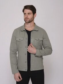 Men's Casual Comfort Elastane Twill Jacket 7923 - Light Grey - View 8