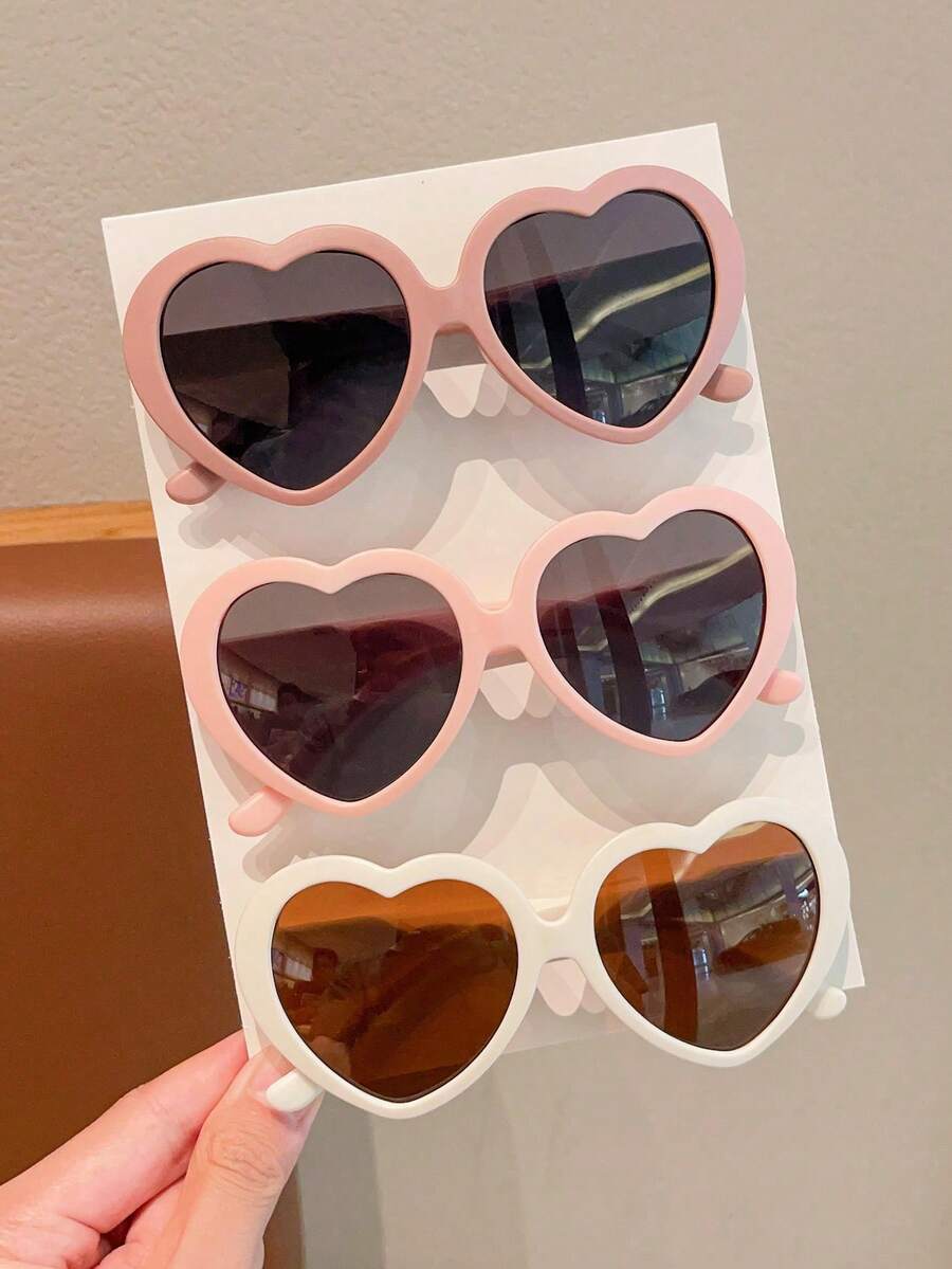 2pcs/Set Cute New Heart-Shaped Fashion Glasses For Kids, Unisex - Multicolor - View 1