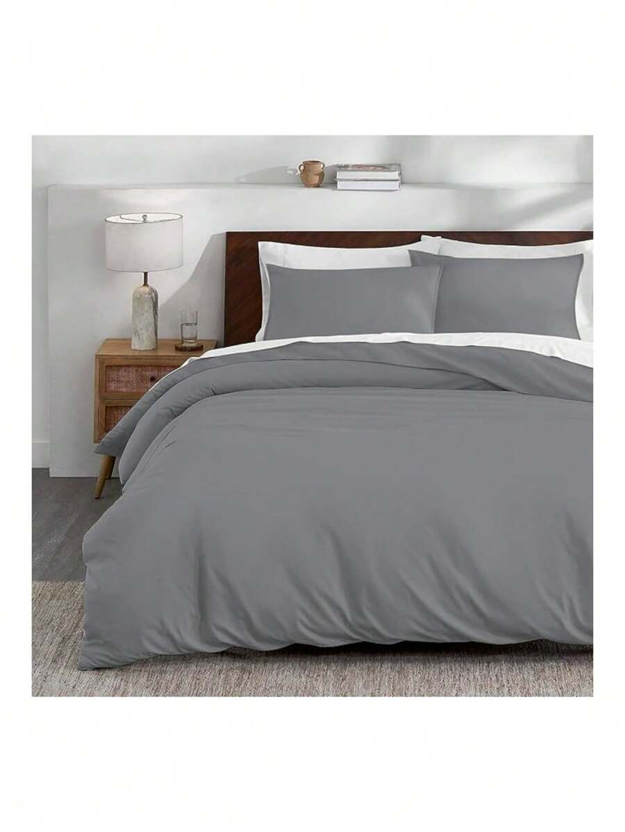 Duvet Cover Set For Queen Comforter - Grey - View 1