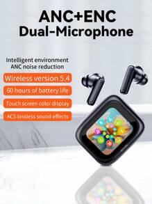 MZYJBL 真无线耳塞防噪音运动耳机 Hifi 立体声游戏耳机触控防水耳机 LED 全彩屏带麦克风 - 彩色 - 查看 2