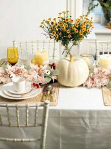 1 chiếc lá phong mùa thu, bí ngô, quả mọng và vòng hoa trang trí, cho Lễ Tạ ơn, Giáng sinh, trang trí trang trại, thích hợp cho lò sưởi, tường, cầu thang, trong nhà và ngoài trời - Nhiều màu - Xem 5