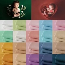 2 件套 150*170 厘米新生儿摄影道具毯子包裹套装可拉伸牛奶面料纯色相框背景旅行尺寸拍摄工作室配件婴儿洗礼家庭装饰礼物婴儿洗礼复活节礼物适合女孩/男孩的物品 - 多 - 查看 1