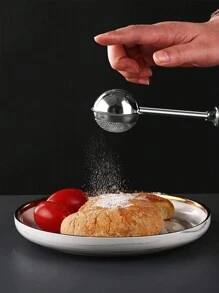 1pc Kitchen Flour Duster For Baking, One-Handed Operation, Stainless Steel Powdered Sugar Shaker Duster, Pick Up And Dust Flour Sifter