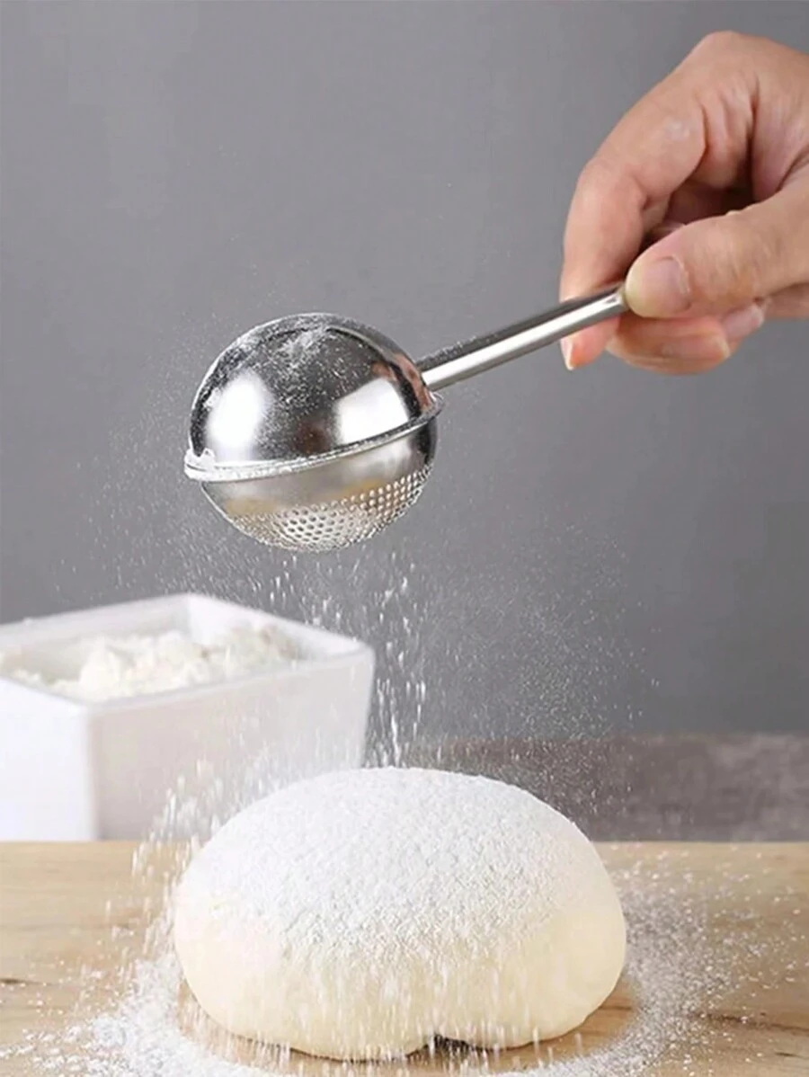 1pc Kitchen Flour Duster For Baking, One-Handed Operation, Stainless Steel Powdered Sugar Shaker Duster, Pick Up And Dust Flour Sifter