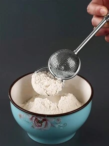 1pc Kitchen Flour Duster For Baking, One-Handed Operation, Stainless Steel Powdered Sugar Shaker Duster, Pick Up And Dust Flour Sifter