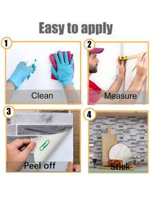 SUPSTICKER 40 件大理石纹理风格厨房装饰，防水防油易清洁耐高温可剥离粘贴，可用于客厅卧室装饰、厨房和浴室改造翻新装饰，4.72 * 9.84 英寸，贴纸，墙贴花，乙烯基贴花用于家居装饰，春季装饰物品让您的家焕然一新，拉玛装饰贴纸礼物生日毕业