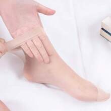 10 Pairs Women Short Stockings, Sheer Black, Breathable, Transparent Skin-Colored Anti-Snag Crystal Stockings, Suitable For Summer