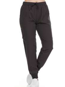 Women's Cargo Scrub Jogger Pants – 4-Way Stretch, Elastic Waist, Multiple Utility Pockets, Wrinkle-Resistant, Workwear For Nurses & Healthcare Professionals - 青灰色 - 查看 1