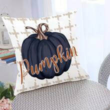 4pcs/1pc Fall Thanksgiving Decorative Pillow Covers, Harvest Season Pumpkin And English Letter Print Throw Pillow Covers, Thanksgiving Sofa Cushion Pillow Shams - Multicolor - View 8