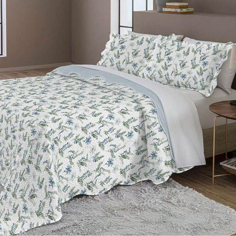 Evolution Patchwork Double Bedspread Kit + 2 Julie 4 Pillowcases - 彩色 - 查看 1