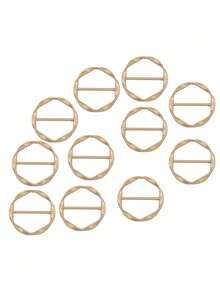 10 chiếc kẹp khăn lụa sang trọng - Khóa kim loại tròn thời trang, kẹp cà vạt áo phông cho phụ nữ, giá đỡ quấn quần áo, dễ sử dụng, phụ kiện thời trang - Nhiều màu - Xem 10