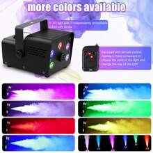 500W Mini Smoke Fog Machine 5 RGB LED Beads With Remote Controller Portable For Halloween Home Carnival Party Musical Show DJ Stage Concert Club (Smoke Oil Not Included) - 4 PCS - View 3