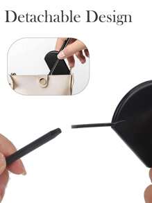 1pc Square Check Mirror, Multipurpose Portable Makeup Mirror For Eyelash Extension, Christmas Beauty Tool, Black - Black - View 3