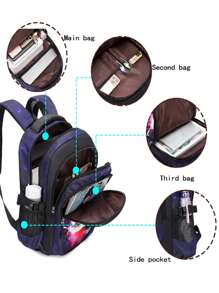 Asge The Boy Has A Receipt In His Backpack For Children As A Quickie For School Bags For Middle School Students - Purple - View 4
