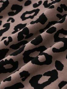 Tween 女童可爱彩色字母印花宽松休闲舒适长袖连帽衫和豹纹柔软长裤套装 - 粉色 - 查看 4