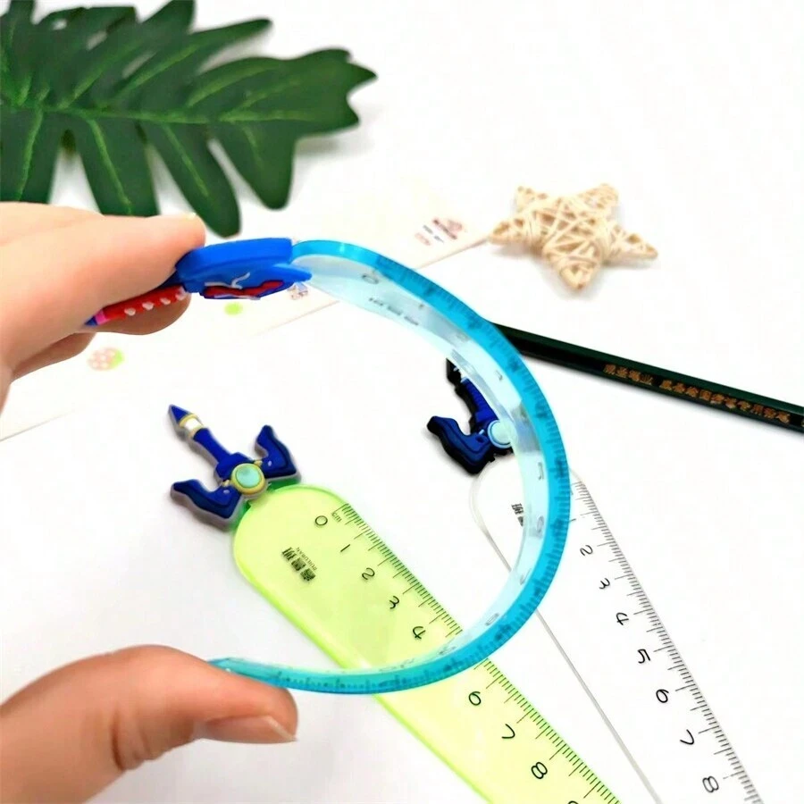 2 Cartoon Stationery Students Transparent Ruler Measuring Drawing Tool