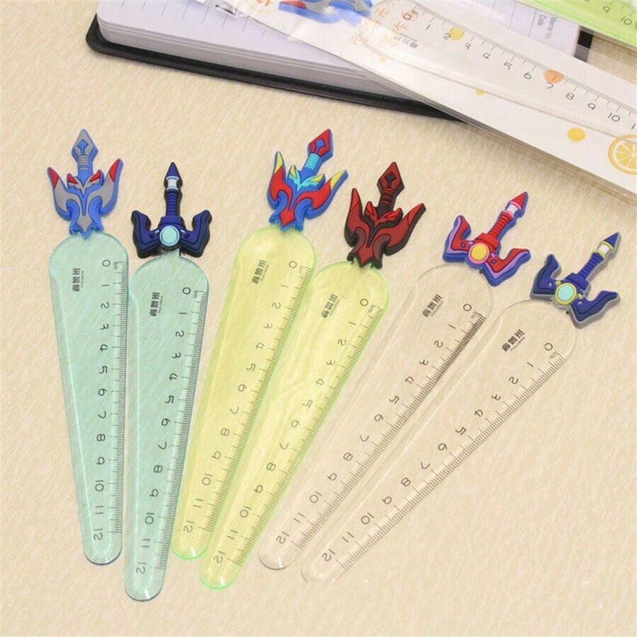 2 Cartoon Stationery Students Transparent Ruler Measuring Drawing Tool