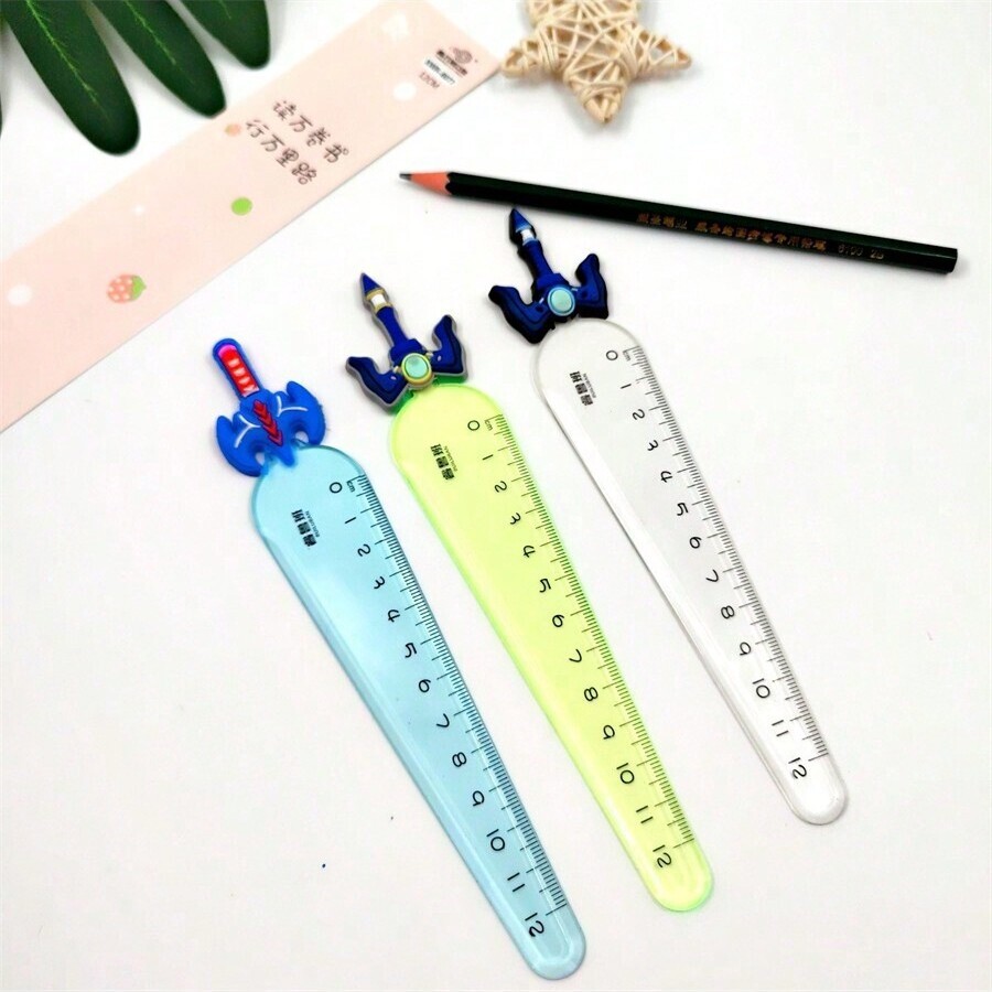 2 Cartoon Stationery Students Transparent Ruler Measuring Drawing Tool
